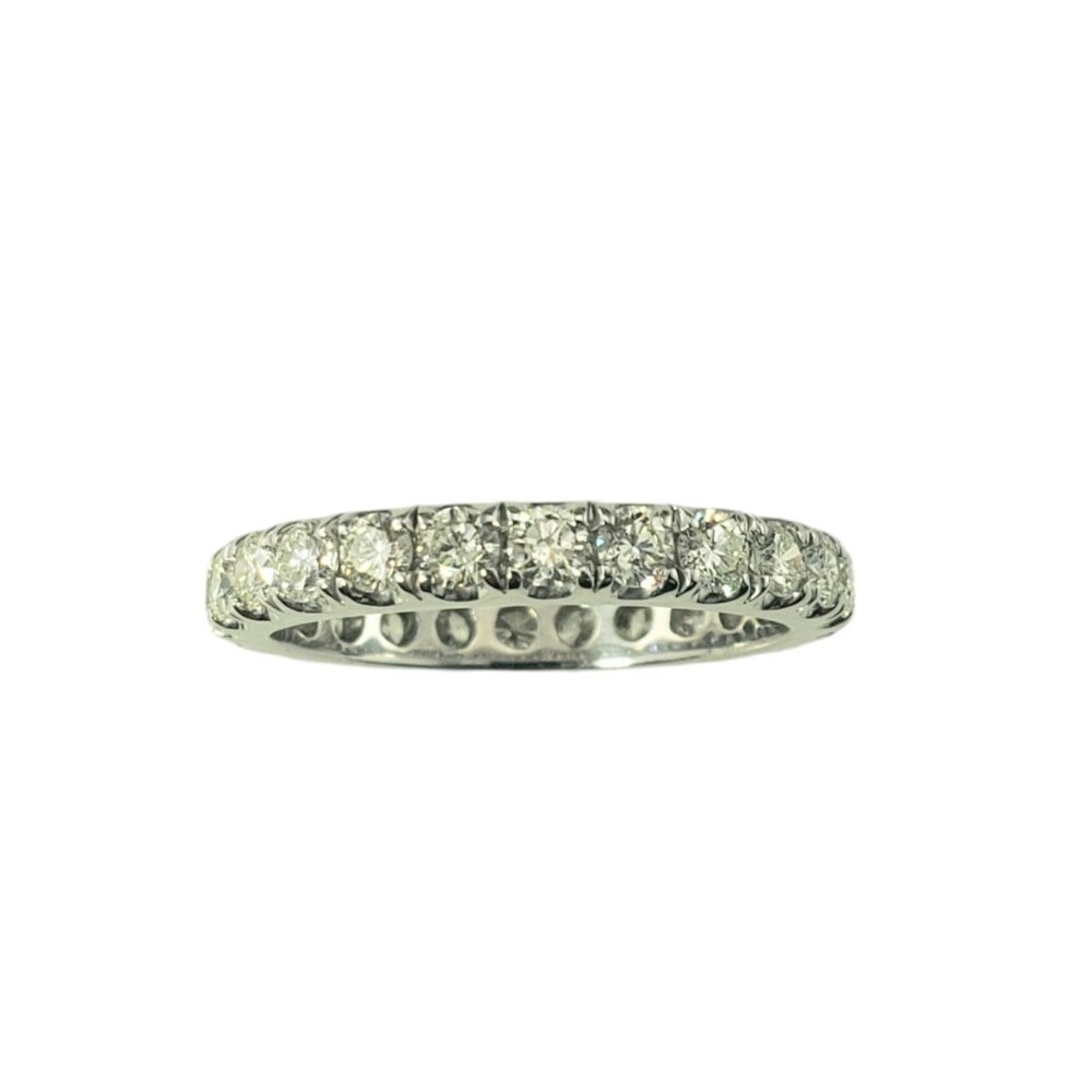 14 Karat White Gold Diamond Eternity Band Ring Size 7.5 #19517